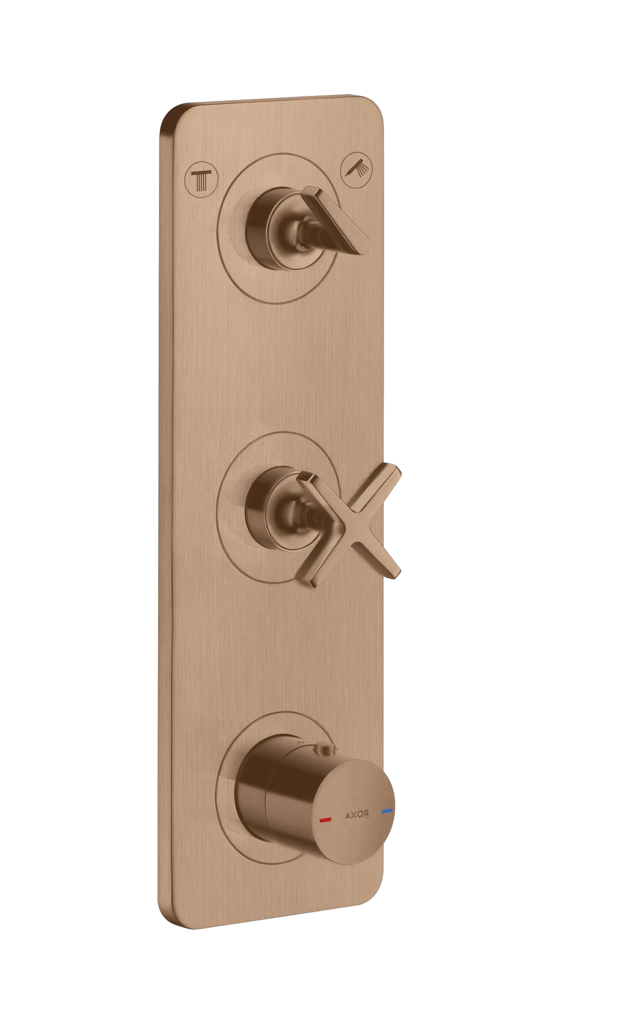 Hansgrohe AXOR Citterio E Thermostatmodul 380⁄120 Unterputz für 2 Verbraucher mit Platte, Brushed Red Gold
