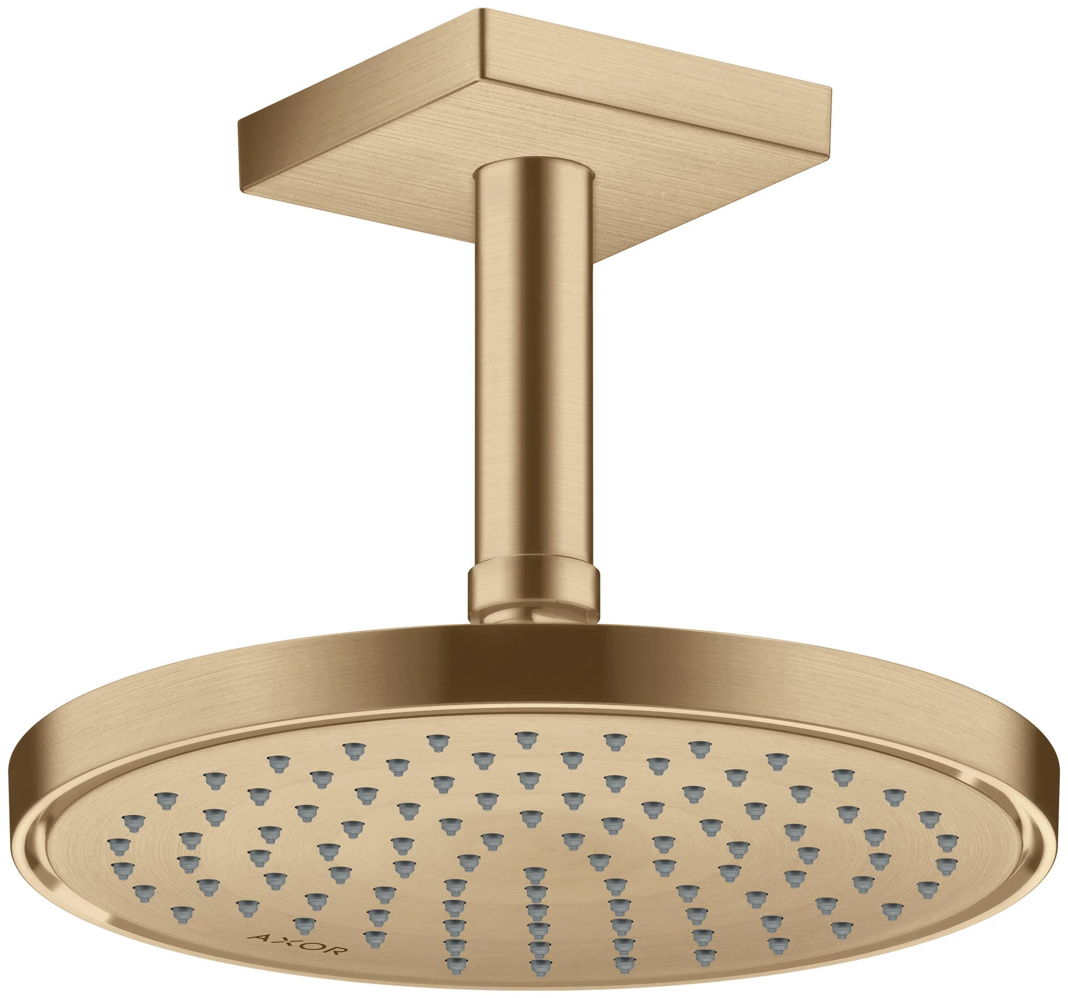 Hansgrohe AXOR ShowerSolutions Kopfbrause 220 1jet EcoSmart Brushed Bronze, 220 mm, verstellbarer Winkel, abnehmbar zur Reinigung, G 1/2 Anschluss
