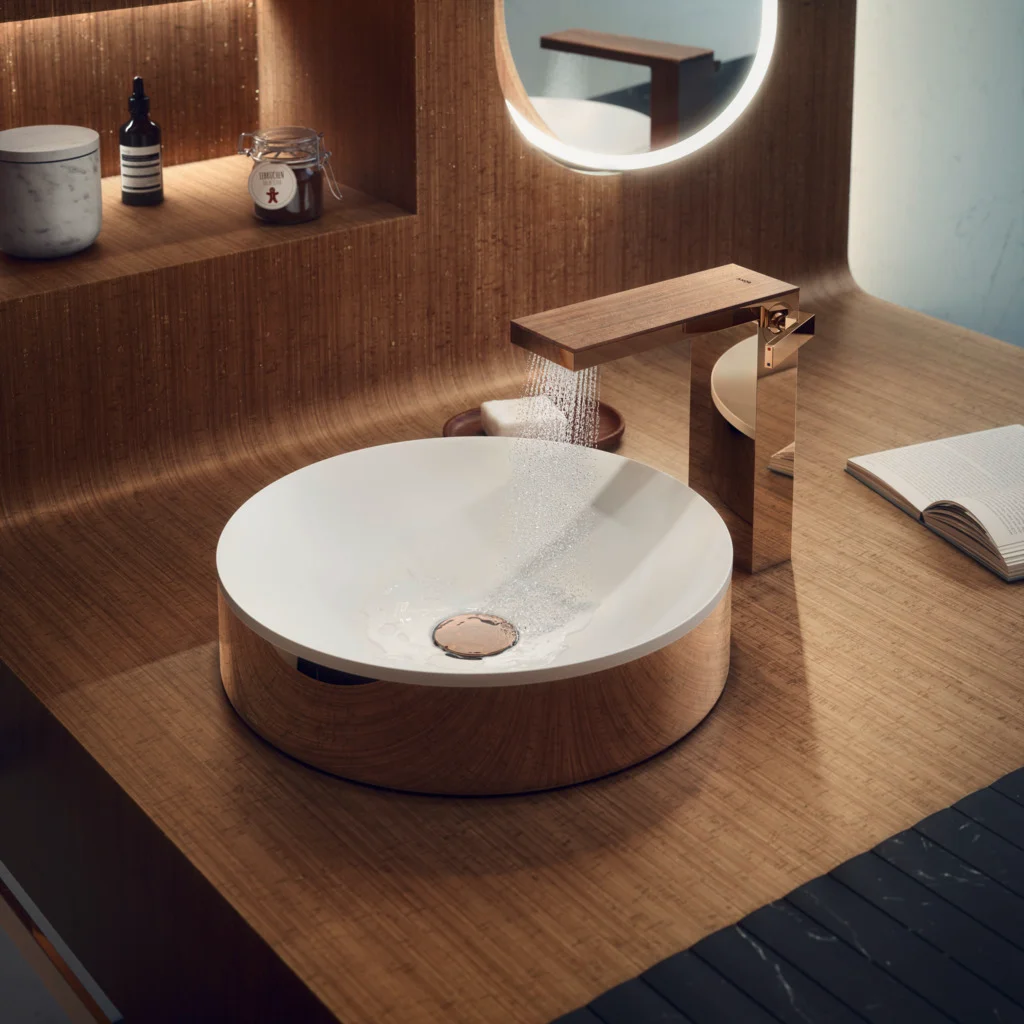 Hansgrohe AXOR MyEdition Platte 245 mm, Amerikanischer Nussbaum, abnehmbar Hansgrohe AXOR MyEdition Platte 245 mm, Amerikanischer Nussbaum, abnehmbar
