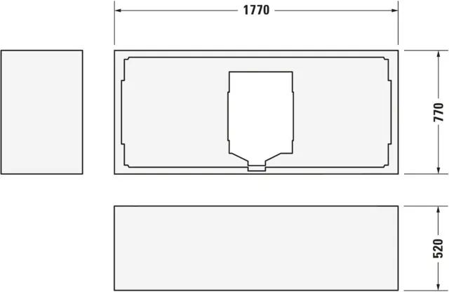 Duravit Badewanne „D-Code“ rechteck 180 × 80 cm, Mittelablauf