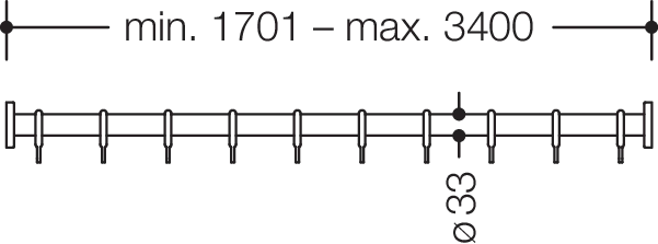 HEWI Duschvorhangstange „Serie 801“