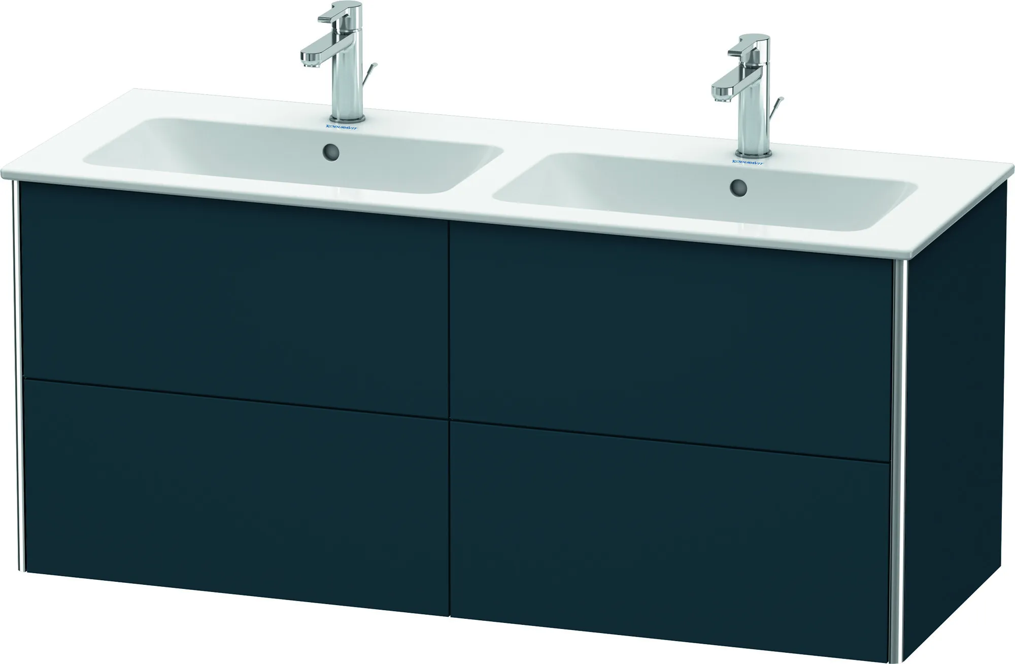 Duravit Waschtischunterschrank wandhängend „XSquare“ 128 × 56 × 47,8 cm Nachtblau Seidenmatt