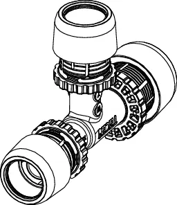 TECElogo-Ax T-Stück reduziert Dimension 25 × 20 × 25, PPSU TECElogo-Ax T-Stück reduziert Dimension 25 × 20 × 25, PPSU