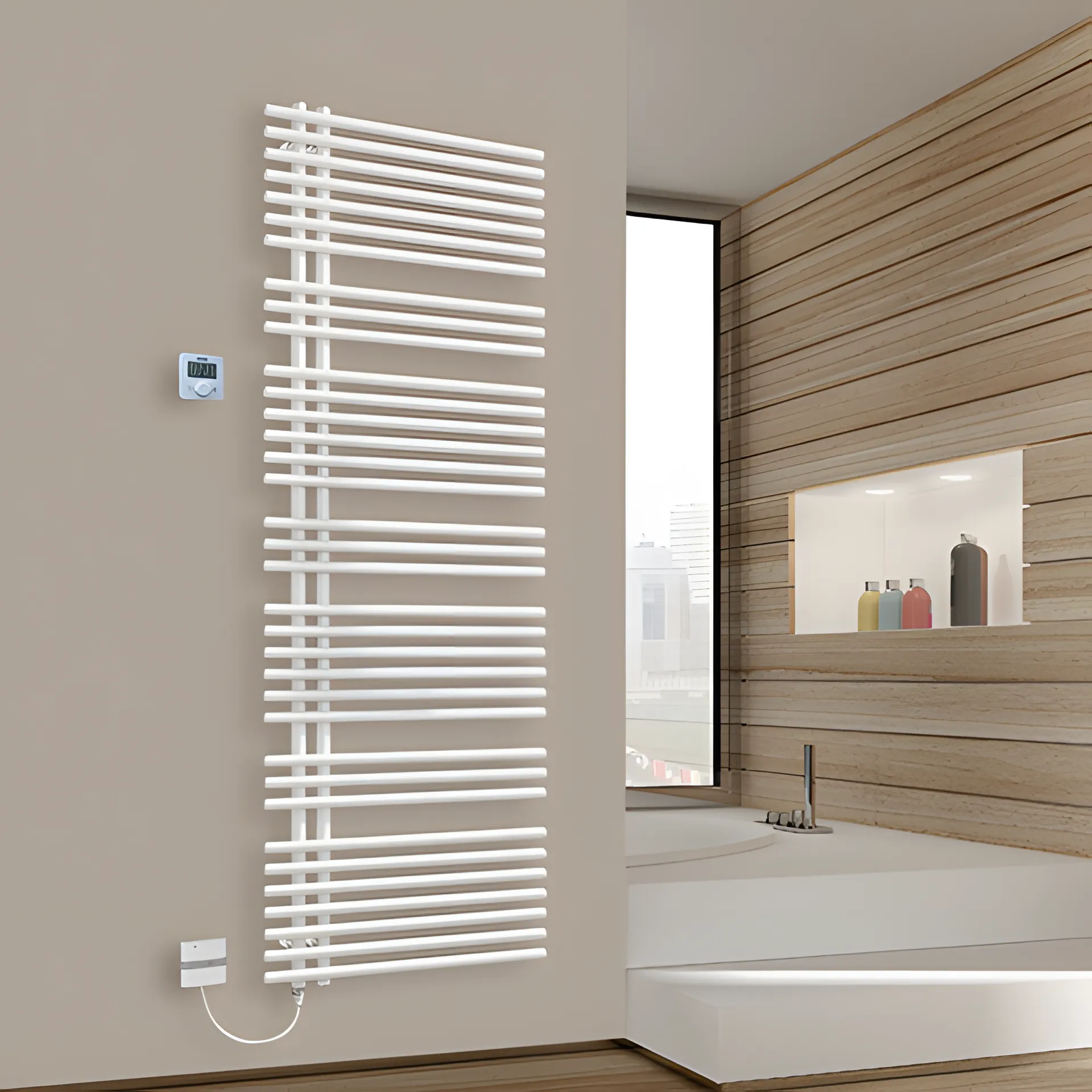 BEMM Design-Elektroheizkörper „Asymo E“ 50 × 83,1 cm in Weiß (RAL 9016)