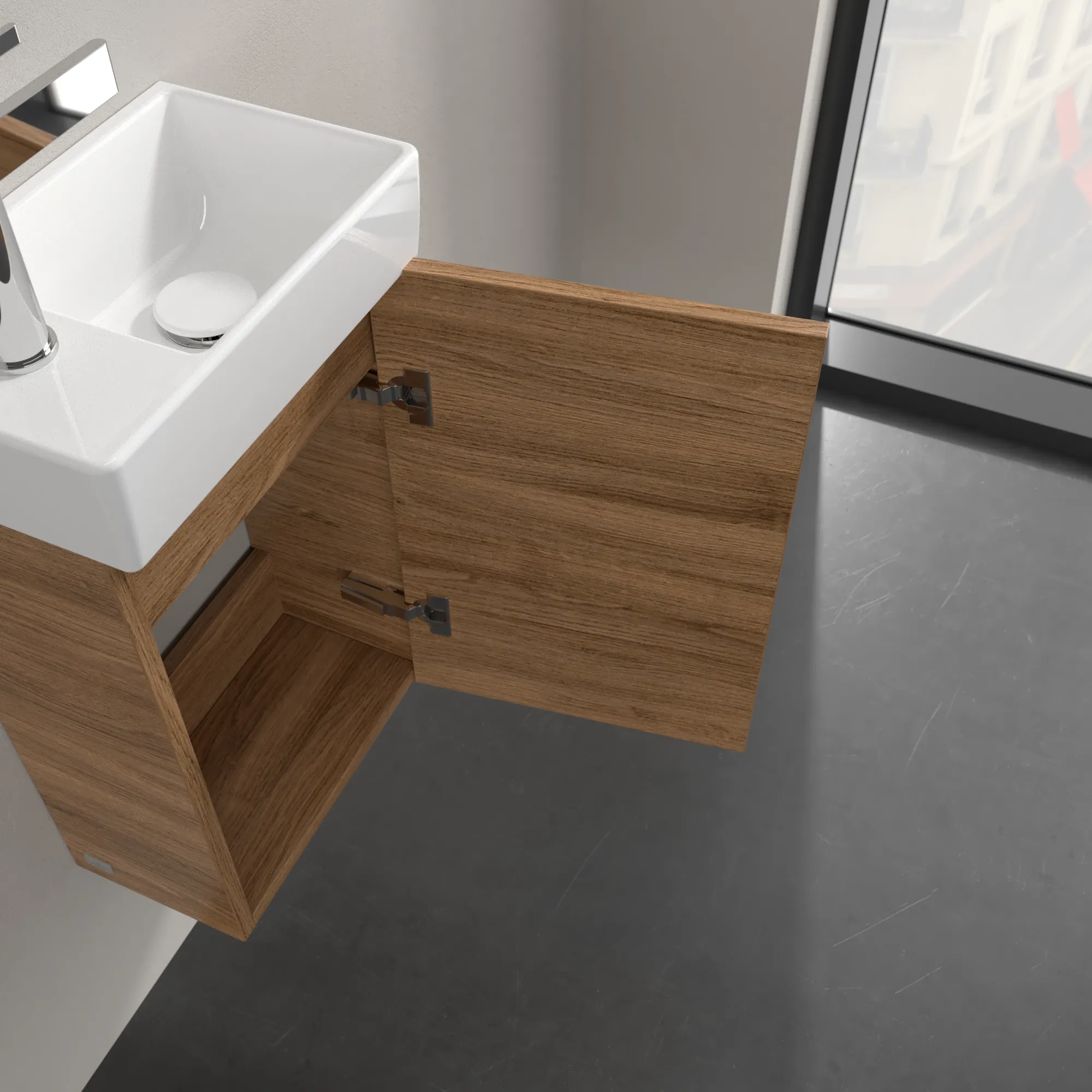 Villeroy & Boch Waschtischunterschrank mit Tür „Avento“ für Schrankwaschtisch 340 × 514 × 202 mm Kansas Oak, Anschlag rechts, Soft Closing, 1 Tür Villeroy & Boch Waschtischunterschrank mit Tür „Avento“ für Schrankwaschtisch 340 × 514 × 202 mm Kansas Oak, Anschlag rechts, Soft Closing, 1 Tür