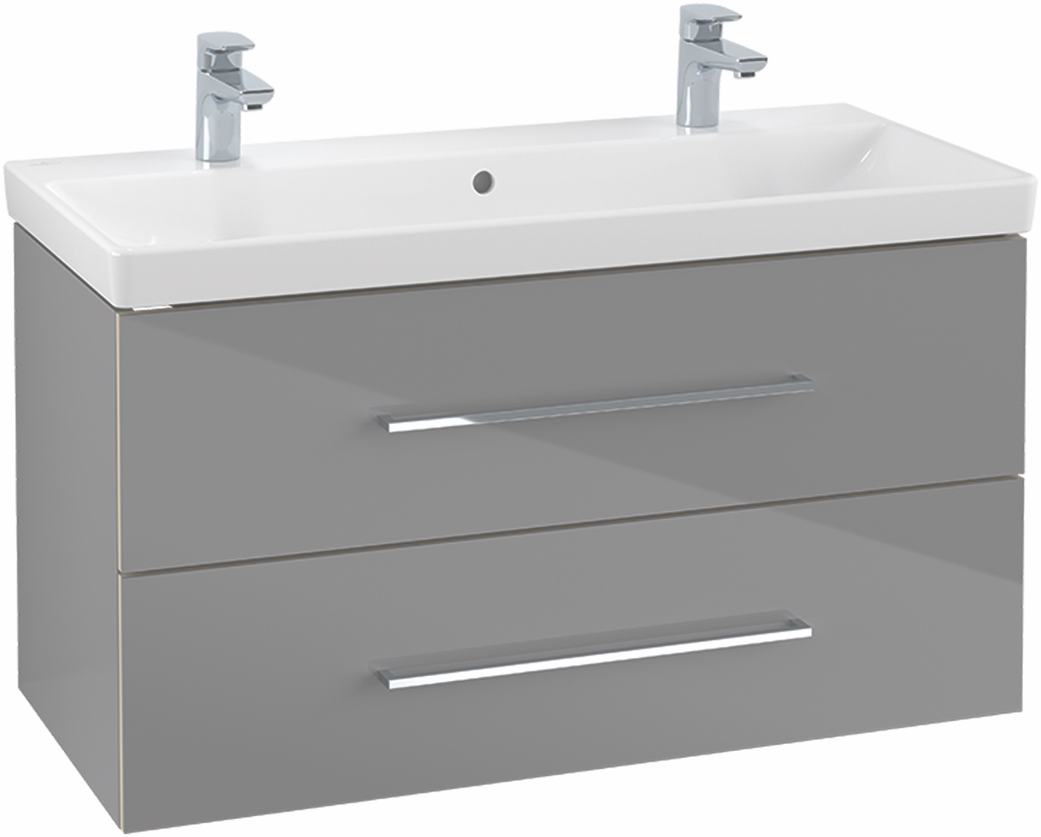 Villeroy & Boch Waschtischunterschrank „Avento“ für Schrankwaschtisch 98 × 51,4 × 45,2 × 45,2 cm in Crystal Black, Soft Closing