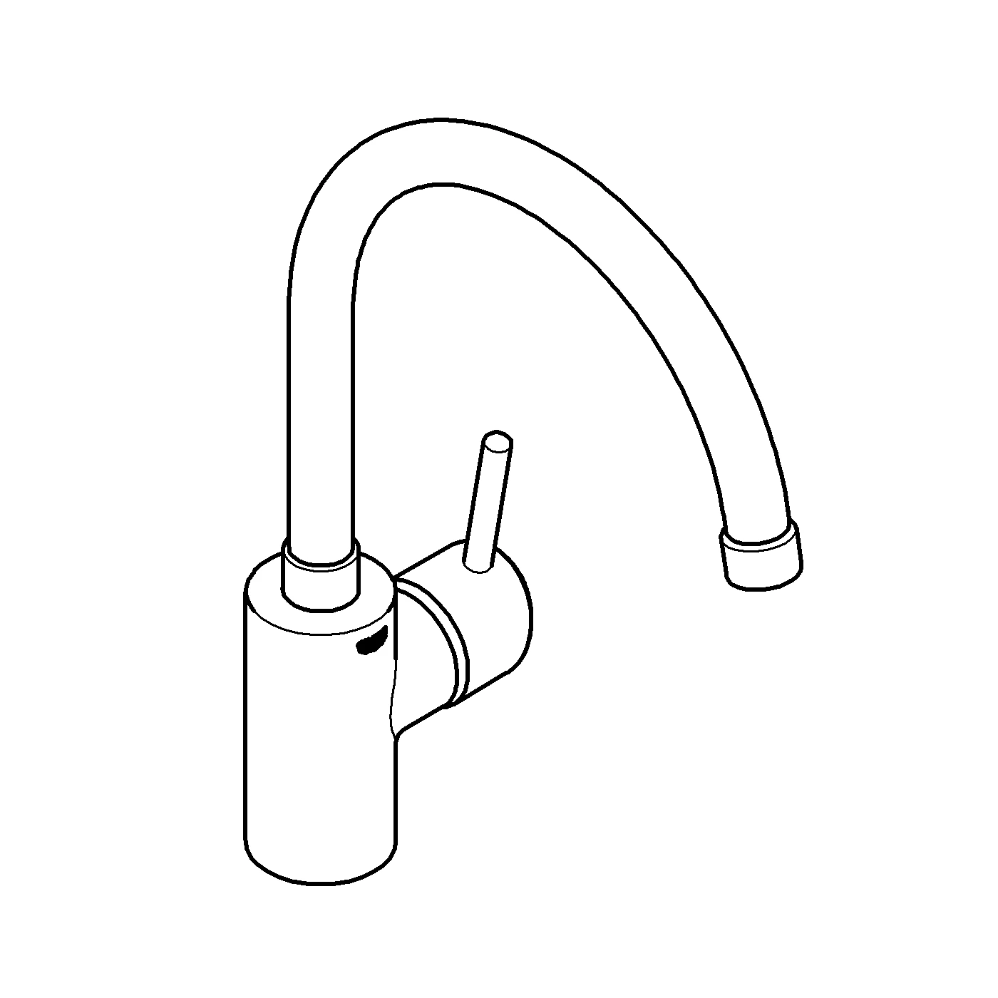 Einhand-Spültischbatterie Concetto 31132_1, hoher Auslauf, Einlochmontage, Niederdruck für offene Warmwasserbereiter, chrom