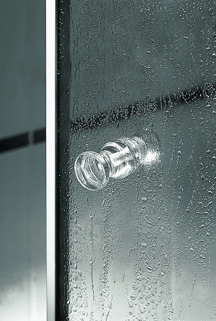 Kermi Duschdesign Viertelkreis-Duschkabine mit Pendeltüren mit Festfeldern für gleichschenklige Wannen „NOVA 2000“ Glas Kerolan Fontana, Profile Silber Mattglanz, BV: 775 - 800 mm WE: 785 - 810 mm H: 1850 mm