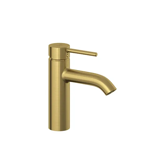 Kludi BOZZ Waschtisch-Einhandmischer 100 mm, Brushed Gold, Push Open Ablaufventil, DVGW-zugelassen