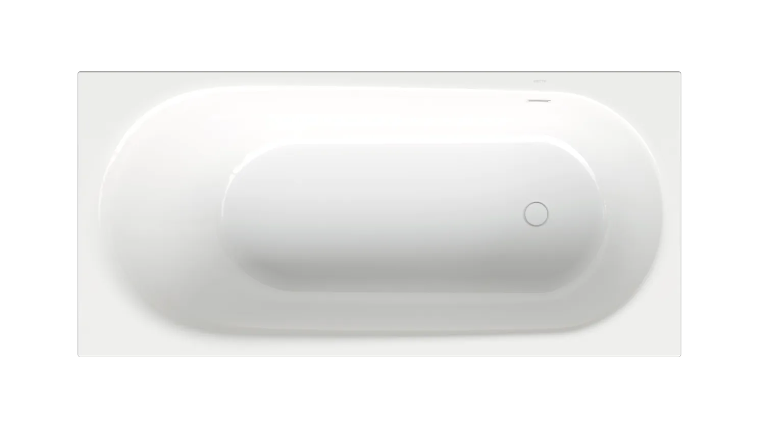 BetteComodo Badewanne Rechteck mit seitlichem Überlauf, weiß, glasierter Titan-Stahl, 1900 x 900 mm, Randhöhe 20 mm, Nutzinhalt 228 l, Einbauvariante: Unterbau, 1-Sitzer