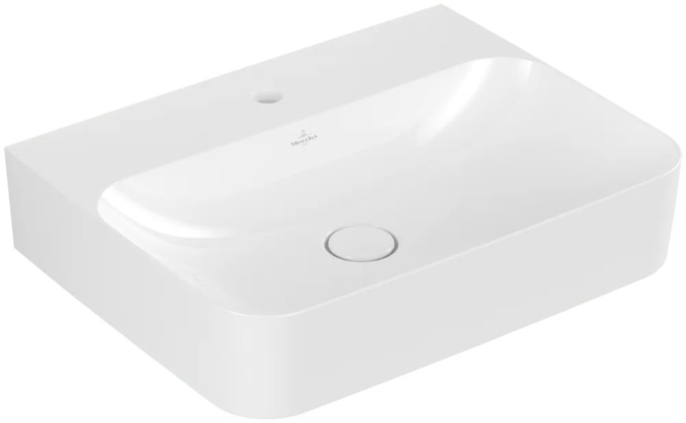 Villeroy & Boch Waschbecken Finion 41686C, 600x470x164mm, weiß Alpin CeramicPlus, glänzend, TitanCeram, verdeckter Überlauf, Wandmontage Villeroy & Boch Waschbecken Finion 41686C, 600x470x164mm, weiß Alpin CeramicPlus, glänzend, TitanCeram, verdeckter Überlauf, Wandmontage