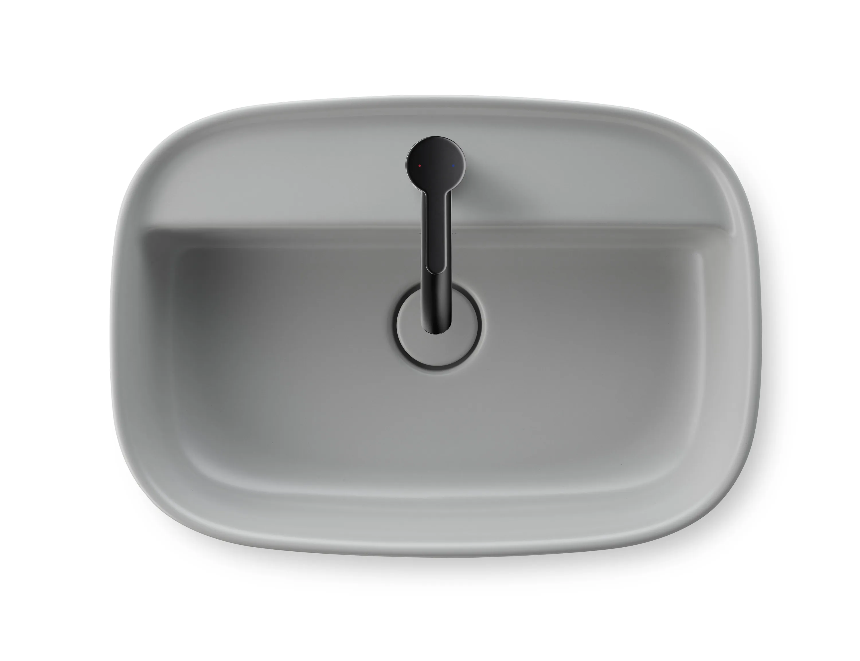 Aufsatzwaschtisch geschliffen „Zencha“ 55 × 39 × 13,5 cm, Hahnlochposition mittig in Grau Seidenmatt Aufsatzwaschtisch geschliffen „Zencha“ 55 × 39 × 13,5 cm, Hahnlochposition mittig in Grau Seidenmatt