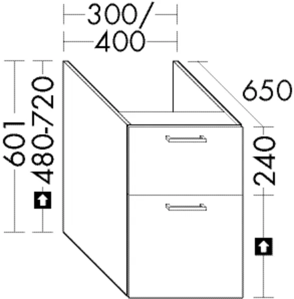 burgbad Waschtischunterschrank „Sys30“ 940 × 641 × 690 mm in Frassino Dekor Cappuccino
