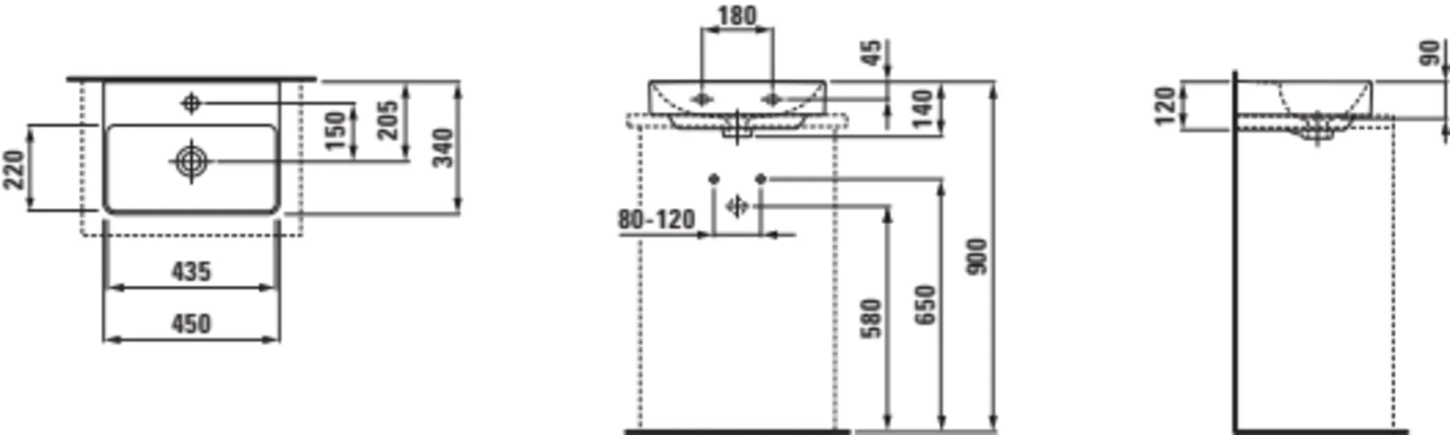 Pro X Aufsatz-HWB 81686.1, 1HL mÜL 450x340, weiß Pro X Aufsatz-HWB 81686.1, 1HL mÜL 450x340, weiß