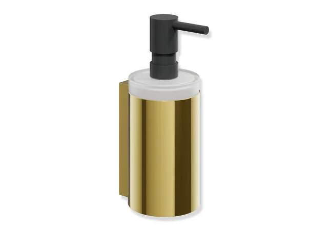 HEWI Seifenspender mit Halter System 162, PVD, gold glänzend, D: 70 mm, H: 182 mm, T: 85 mm HEWI Seifenspender mit Halter System 162, PVD, gold glänzend, D: 70 mm, H: 182 mm, T: 85 mm