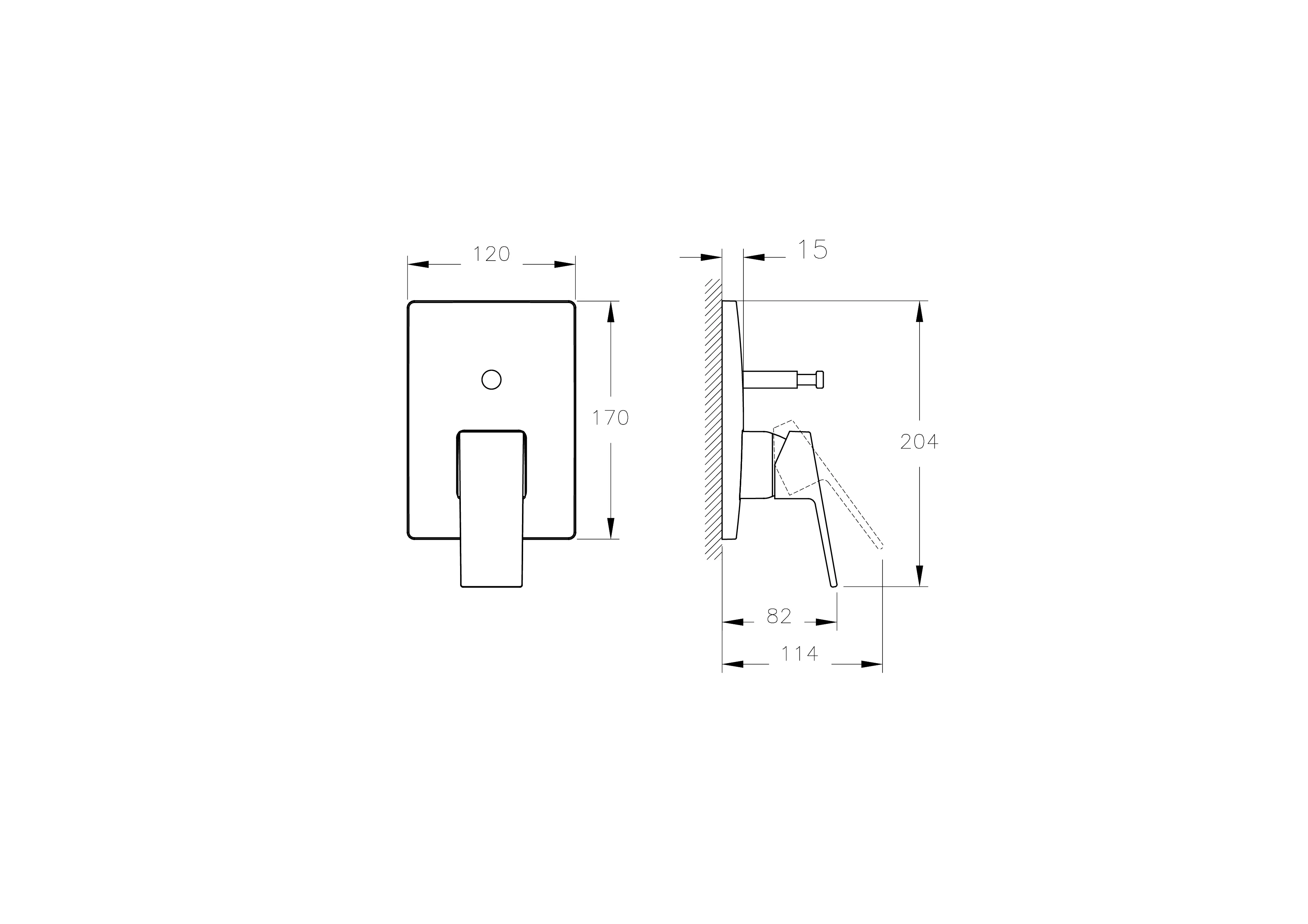 Minimax Square Einhebel-Wannenfüll- und Brausearmatur V-Box Unterputzmontage Chrom