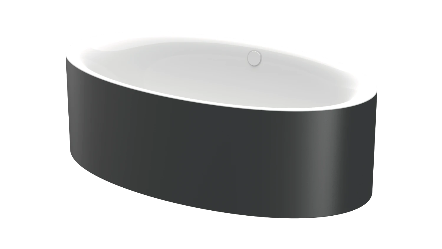 Bette oval Badewanne „BetteEve Oval Silhouette“ 180 × 100 cm in Schwarz (matt)