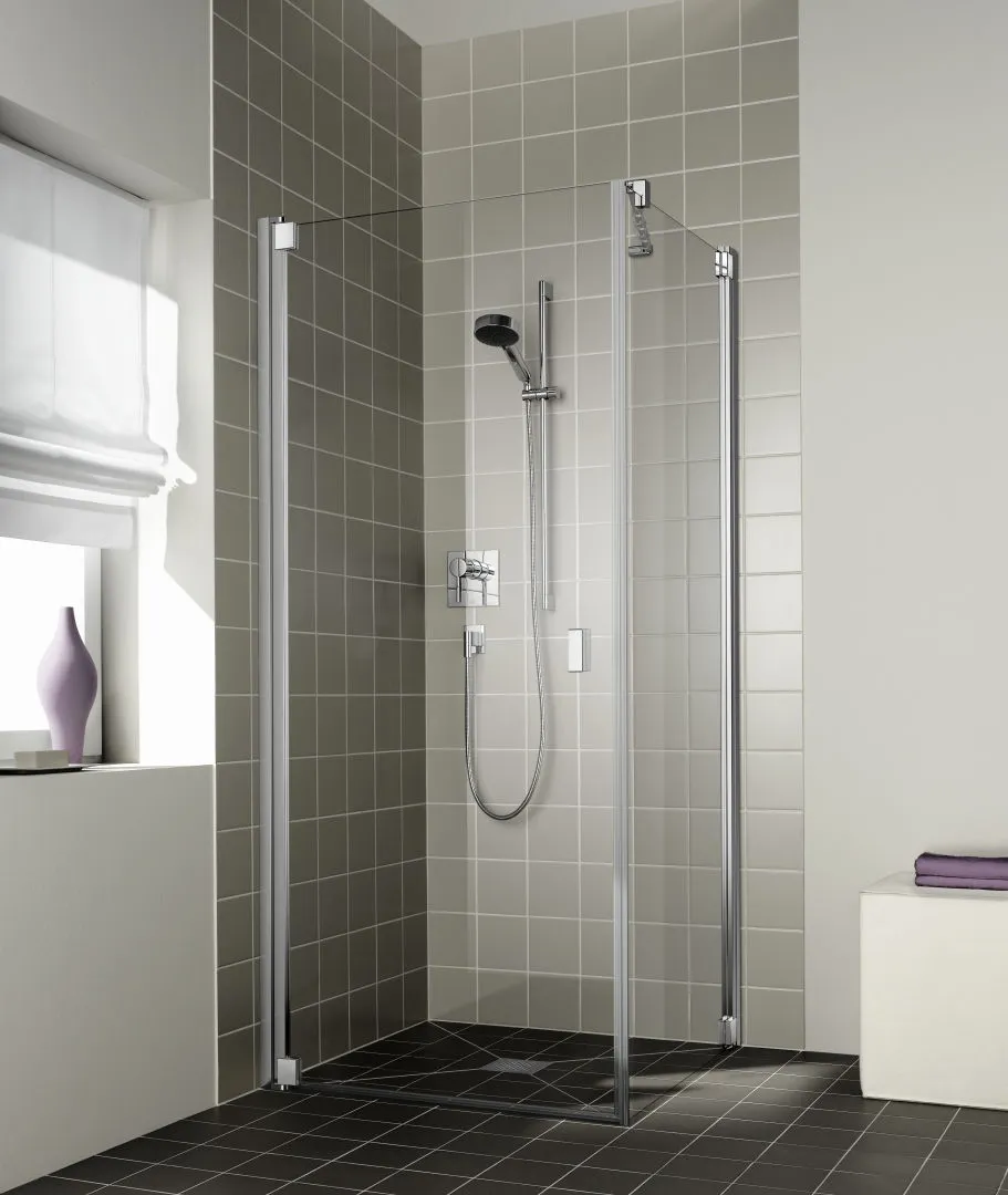 Kermi Duschtür 1-flügelig links für Ecke „RAYA“ Glas Klar, Profile Silber Hochglanz, BV: 770 - 800 mm GAK: 755 - 785 mm WE: 780 - 810 mm H: 1850 mm Kermi Duschtür 1-flügelig links für Ecke „RAYA“ Glas Klar, Profile Silber Hochglanz, BV: 770 - 800 mm GAK: 755 - 785 mm WE: 780 - 810 mm H: 1850 mm