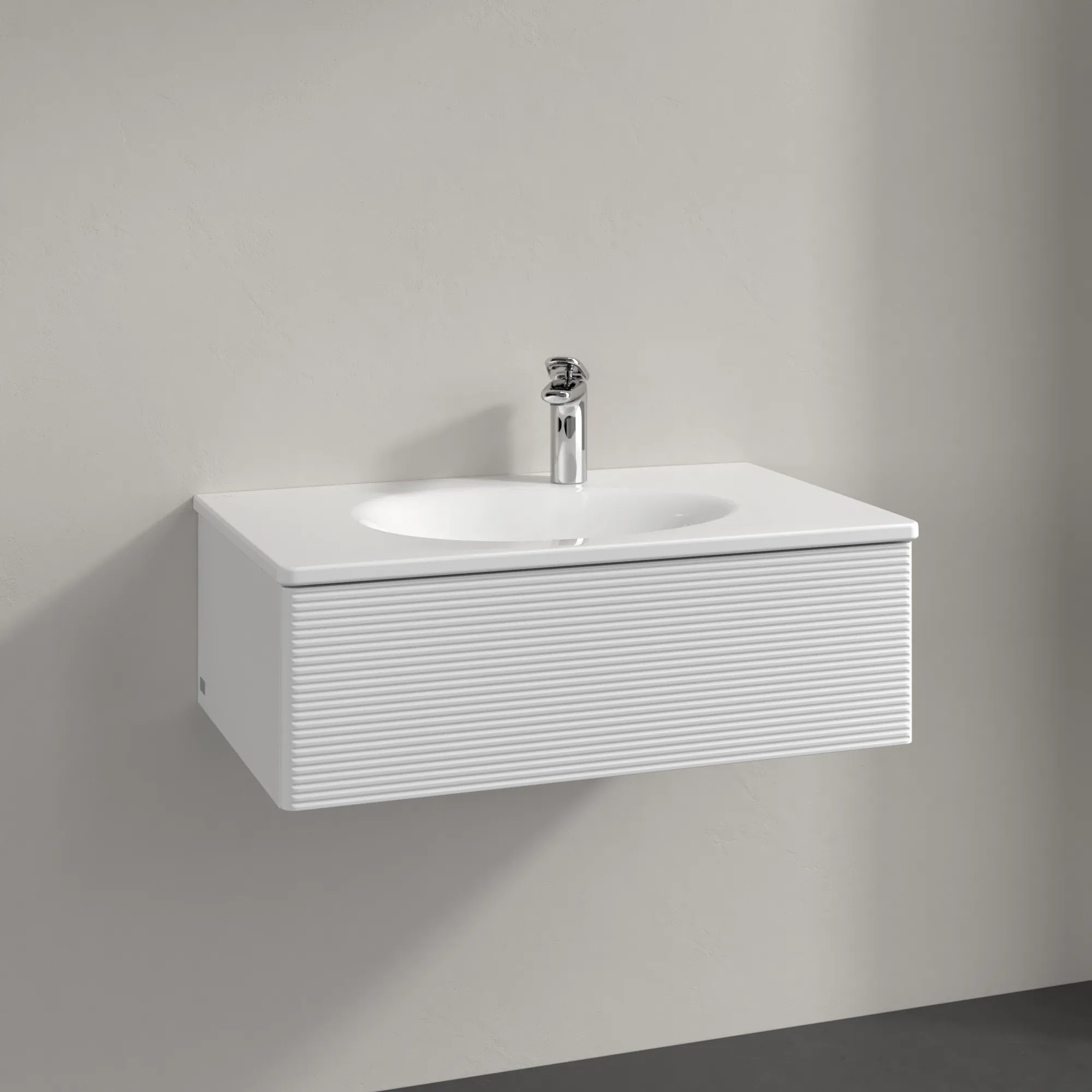 Villeroy & Boch Waschbeckenunterschrank Antao K01, Glossy White Lacquer, 788x256x496mm, 1 Auszug mit SoftClosing und Push-to-open, Wandmontage