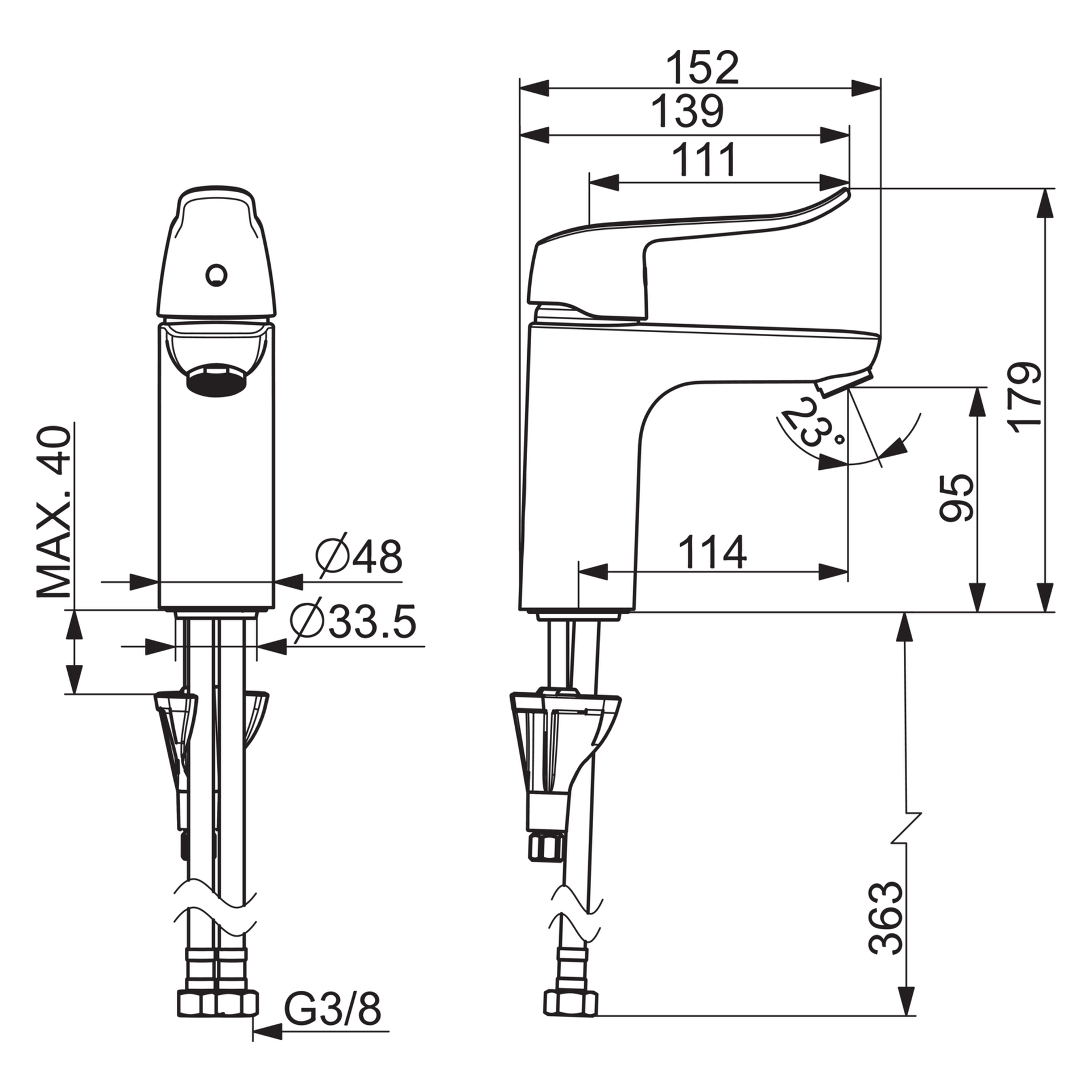 HansaCARE Einhebelmischer Waschtischbatterie HansaCARE 4602 Bedienungshebel lang Ausladung 114 mm DN15 Chrom HansaCARE Einhebelmischer Waschtischbatterie HansaCARE 4602 Bedienungshebel lang Ausladung 114 mm DN15 Chrom