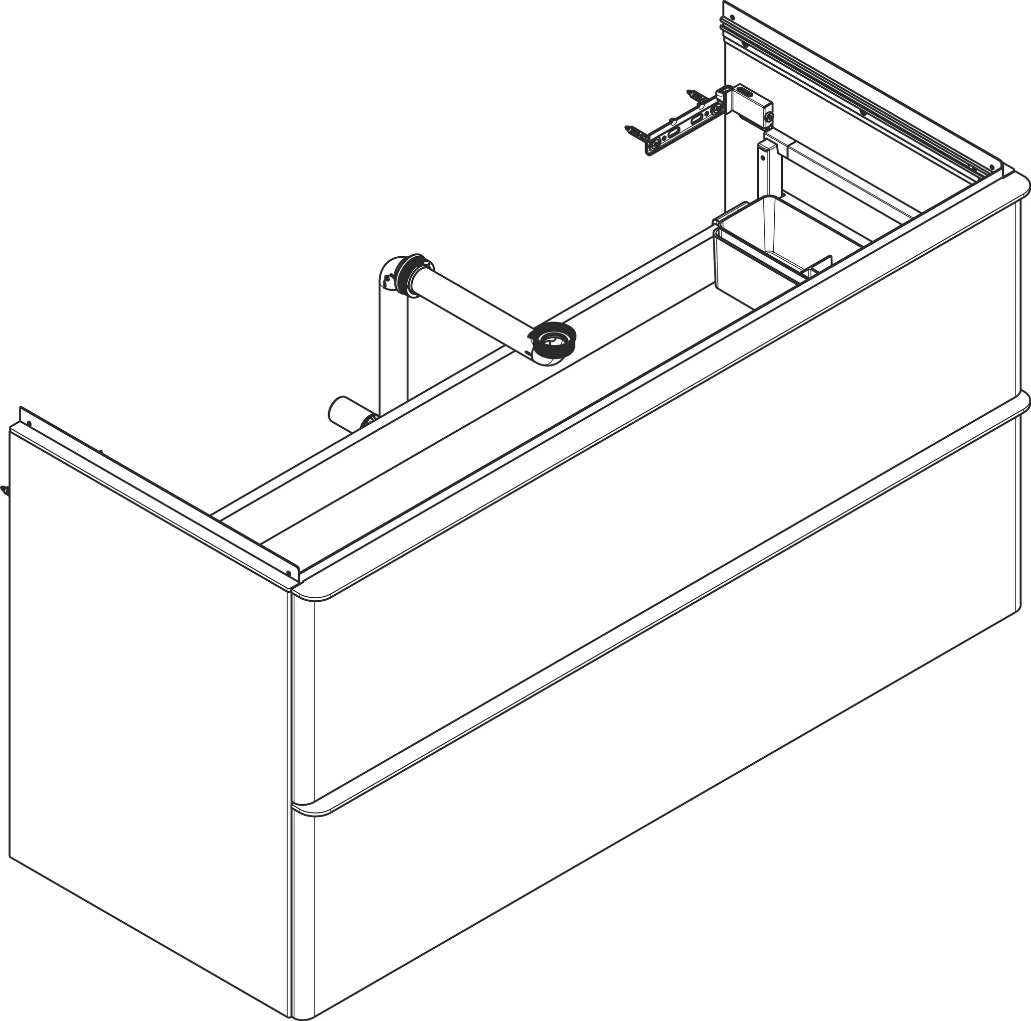 Hansgrohe Xelu Q Waschtischunterschrank, weiß hochglänzend, 1.180 x 475 mm, 2 Schubkästen, chromglänzende Griffe, SoftClose, vormontiert Hansgrohe Xelu Q Waschtischunterschrank, weiß hochglänzend, 1.180 x 475 mm, 2 Schubkästen, chromglänzende Griffe, SoftClose, vormontiert
