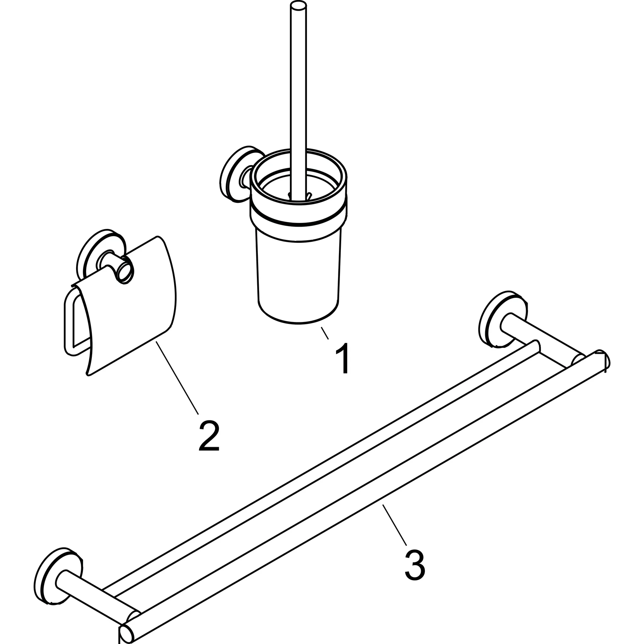 Hansgrohe Logis Universal Bad-Accessoire Set 3-teilig, Chrom Hansgrohe Logis Universal Bad-Accessoire Set 3-teilig, Chrom