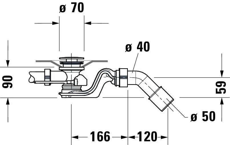Duravit Ab- und Überlaufgarnitur für Badewannen mit Zulauf Modell 792217 Duravit Ab- und Überlaufgarnitur für Badewannen mit Zulauf Modell 792217