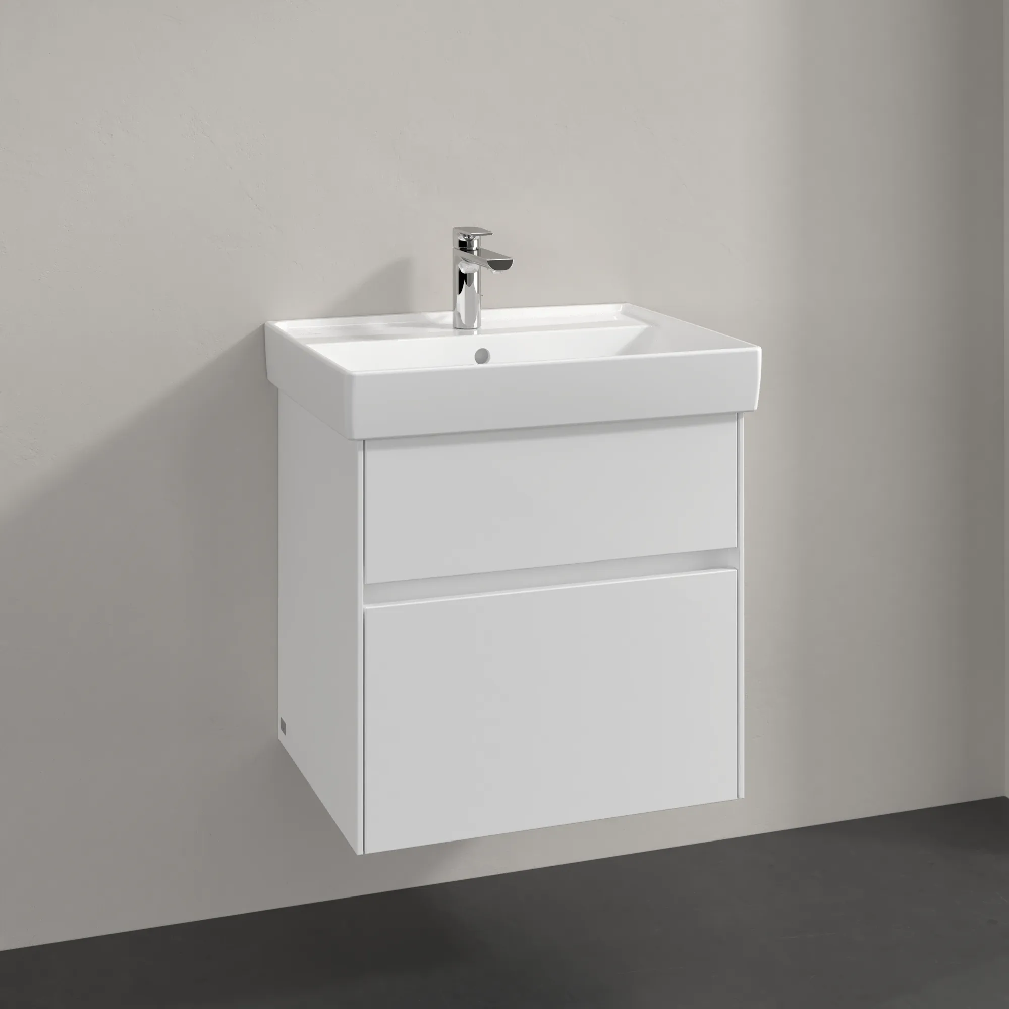 Villeroy & Boch Waschtischunterschrank „Collaro“ 554 × 546 × 444 mm Glossy White, für Becken mittig, ohne Beleuchtung Villeroy & Boch Waschtischunterschrank „Collaro“ 554 × 546 × 444 mm Glossy White, für Becken mittig, ohne Beleuchtung
