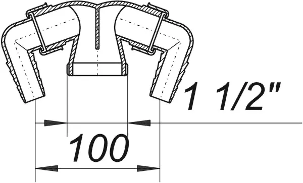 Doppel-Anschluss 012, 1 1/2″ Doppel-Anschluss 012, 1 1/2″