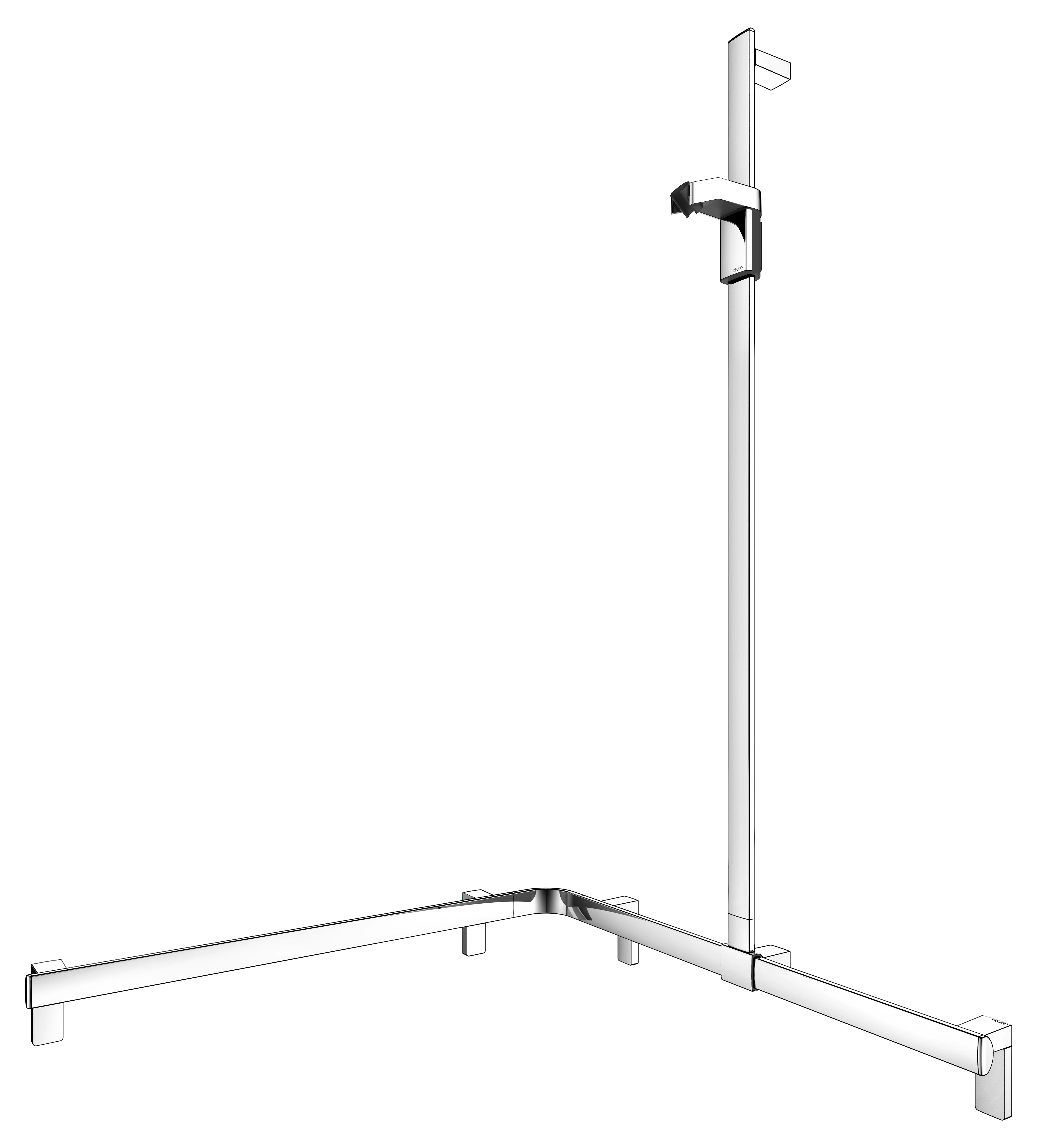 KEUCO Duschhandlauf mit Brausestange „Axess“ 850 × 850 × 1300 mm Ausführung rechts, in Verchromt KEUCO Duschhandlauf mit Brausestange „Axess“ 850 × 850 × 1300 mm Ausführung rechts, in Verchromt