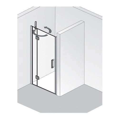 HSK Drehtür, pendelbar an Nebenteil „Aperto Pro“ Drehtür mit Festfeld für Nische 75 × 200 cm Glas Klar hell, Profile Chromoptik (Alu Hochglanz poliert) HSK Drehtür, pendelbar an Nebenteil „Aperto Pro“ Drehtür mit Festfeld für Nische 75 × 200 cm Glas Klar hell, Profile Chromoptik (Alu Hochglanz poliert)