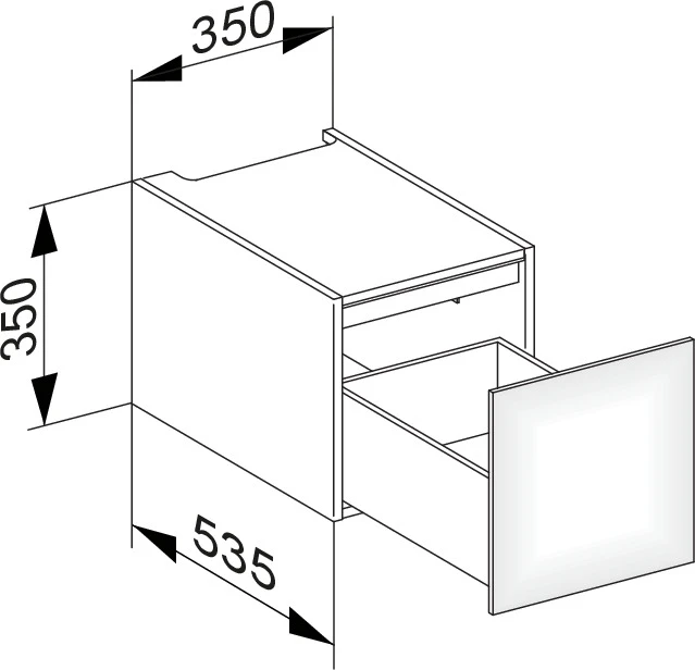 Edition 11 Modul Unterbauschrank mit Auszug 350 x 350 x 535 mm trüffel/trüffel