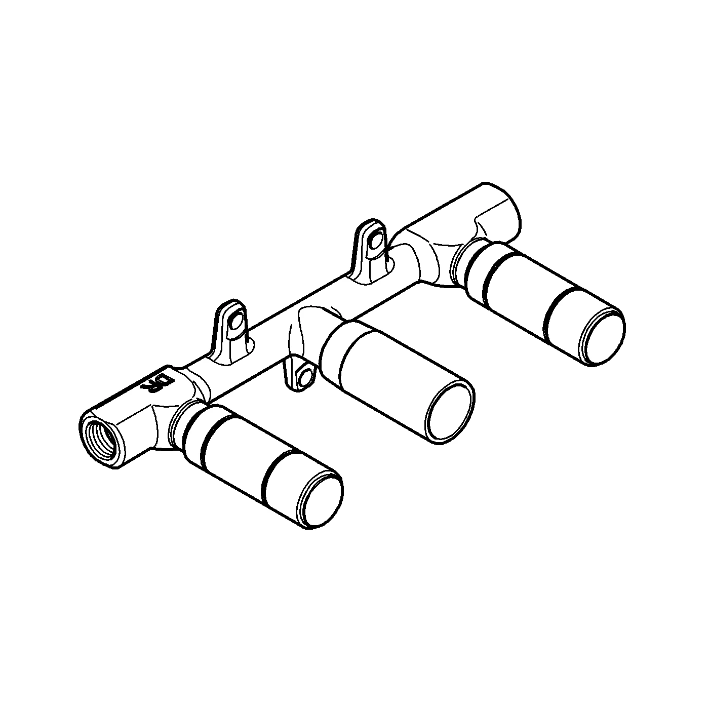 Zweihand-Unterputz-Universal-Einbaukörper 32706, DN 15, für 3-Loch-Waschtischbatterien, Einbautiefe 30 - 75 mm