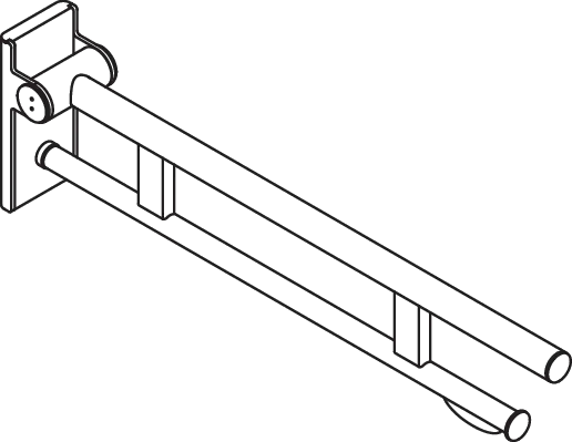 mob. SK-Griff Duo (A), PRH, L:750, pulverbeschichtet weiß tiefmatt mob. SK-Griff Duo (A), PRH, L:750, pulverbeschichtet weiß tiefmatt