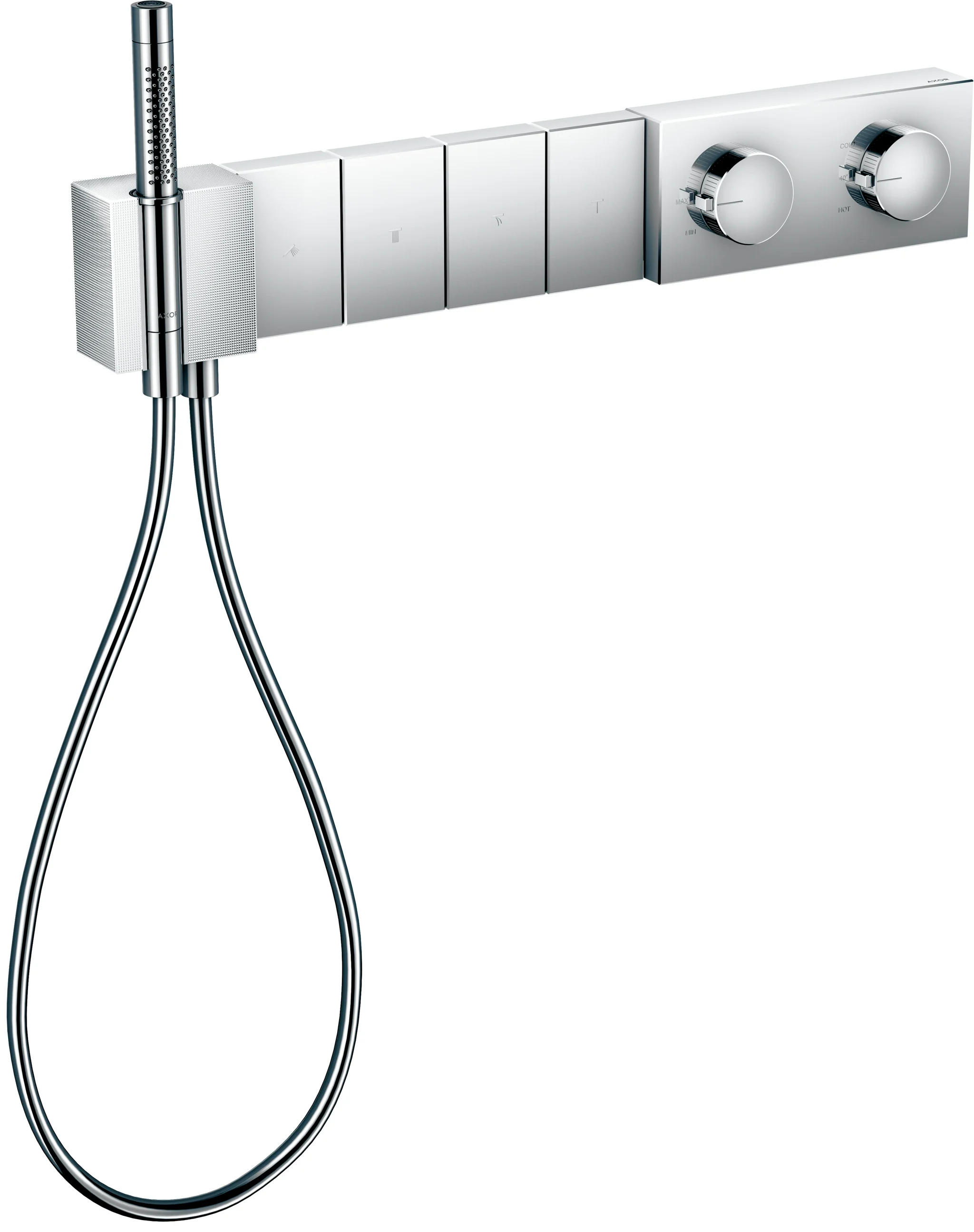 Hansgrohe AXOR Edge Thermostatmodul Select 4 Verbraucher, Diamantschliff Chrom, Unterputz, max. Durchfluss 39 l/min bei 3 bar Hansgrohe AXOR Edge Thermostatmodul Select 4 Verbraucher, Diamantschliff Chrom, Unterputz, max. Durchfluss 39 l/min bei 3 bar