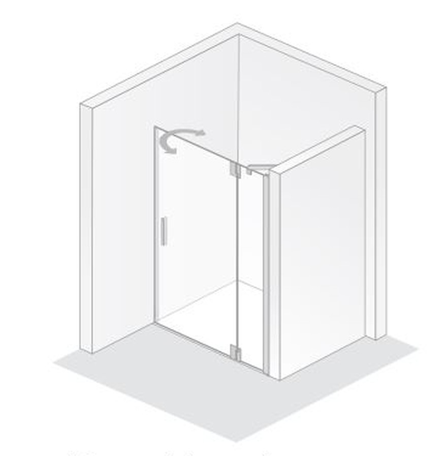 HSK Drehtür an Nebenteil pendelbar für Nische „K2P“ Glas Klar hell, Profile Chromoptik (Alu Hochglanz poliert), Scharniere nicht pendelbar, H: 2000 mm HSK Drehtür an Nebenteil pendelbar für Nische „K2P“ Glas Klar hell, Profile Chromoptik (Alu Hochglanz poliert), Scharniere nicht pendelbar, H: 2000 mm