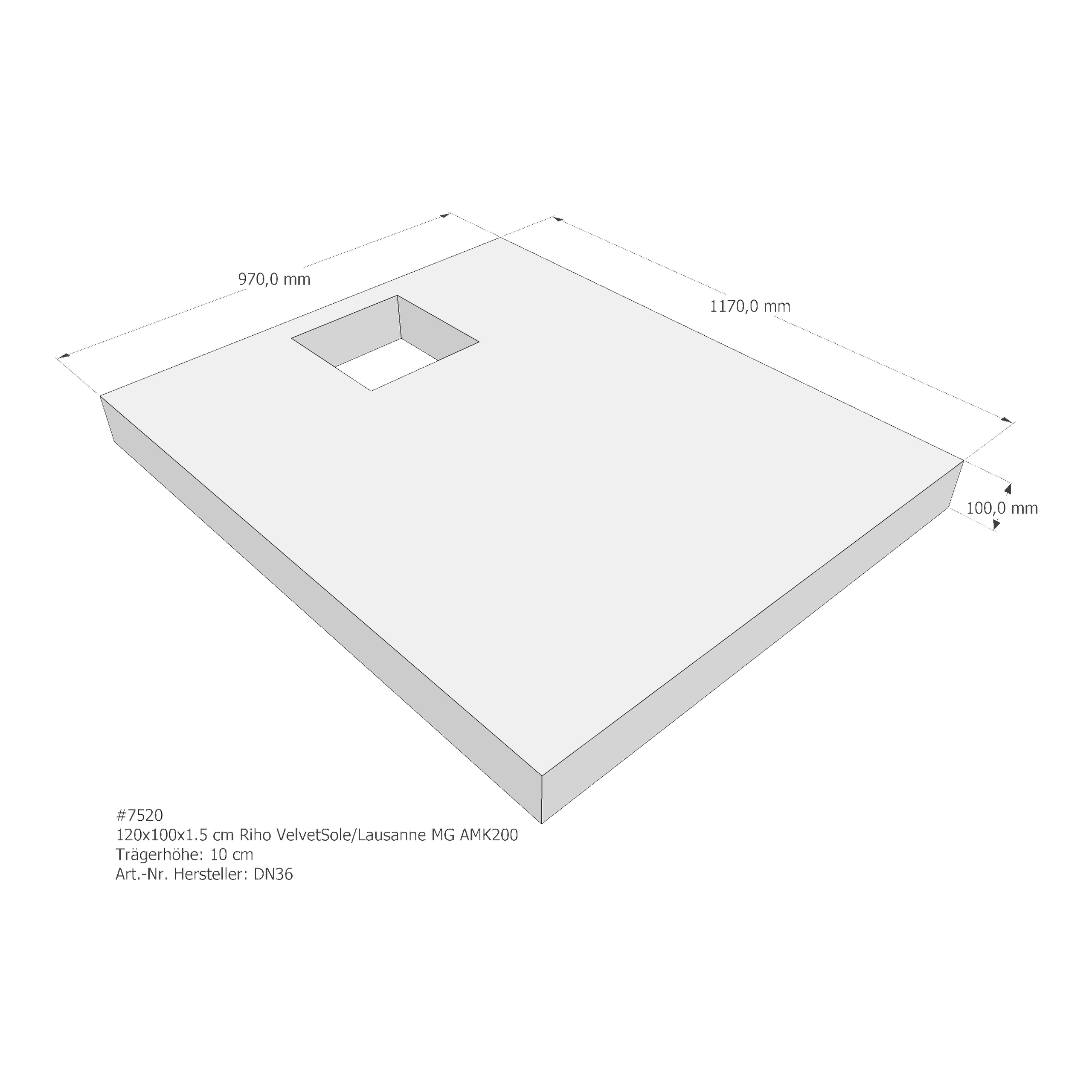 Duschwannenträger für Riho Velvet Sole/Lausanne MG 120 × 100 × 1,5 cm Duschwannenträger für Riho Velvet Sole/Lausanne MG 120 × 100 × 1,5 cm