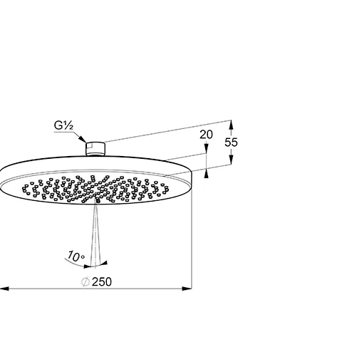 Kludi A-QA Tellerkopfbrause 250 mm mattschwarz Kludi A-QA Tellerkopfbrause 250 mm mattschwarz