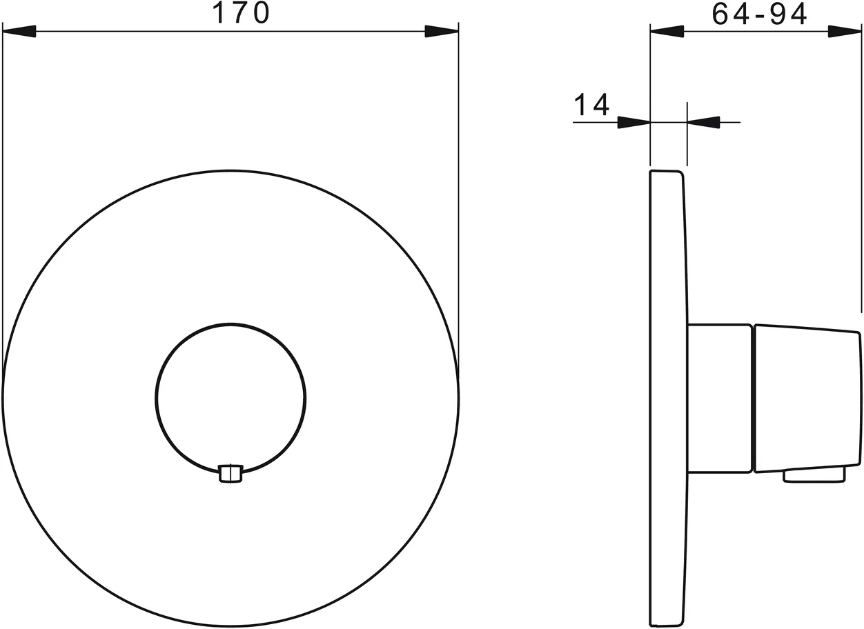 HansaLIVING Duscharmatur Thermostat Fertigsets 8866 Rosette rund Chrom