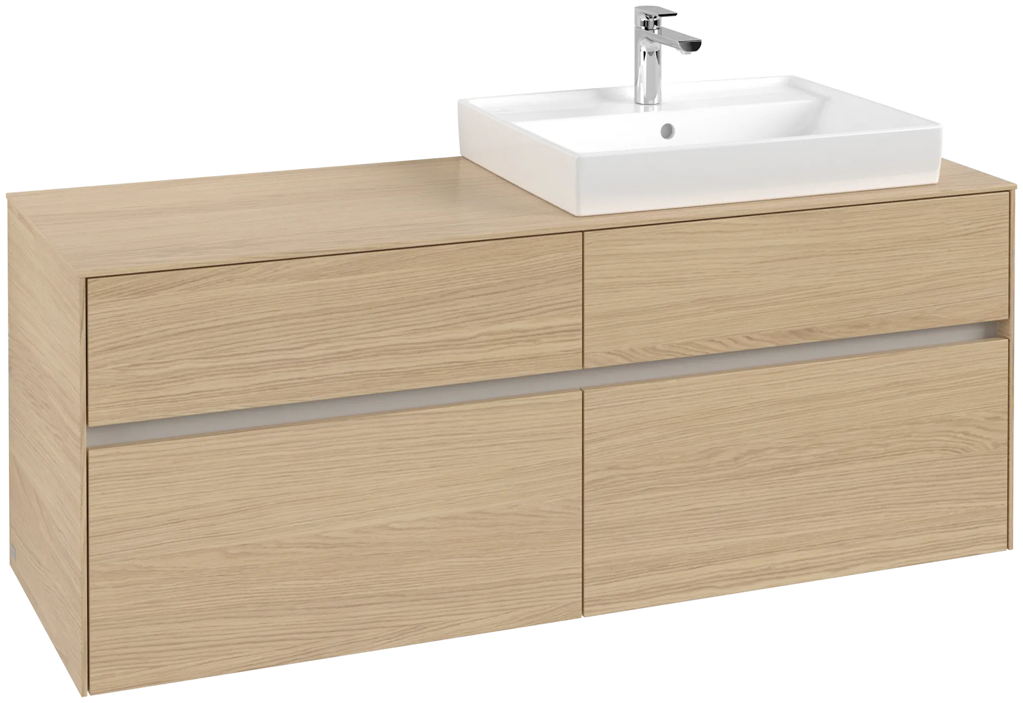 Villeroy & Boch Collaro Waschbeckenunterschrank C08600 1400x548x500mm 4 Ausz. WT re Nordic Oak
