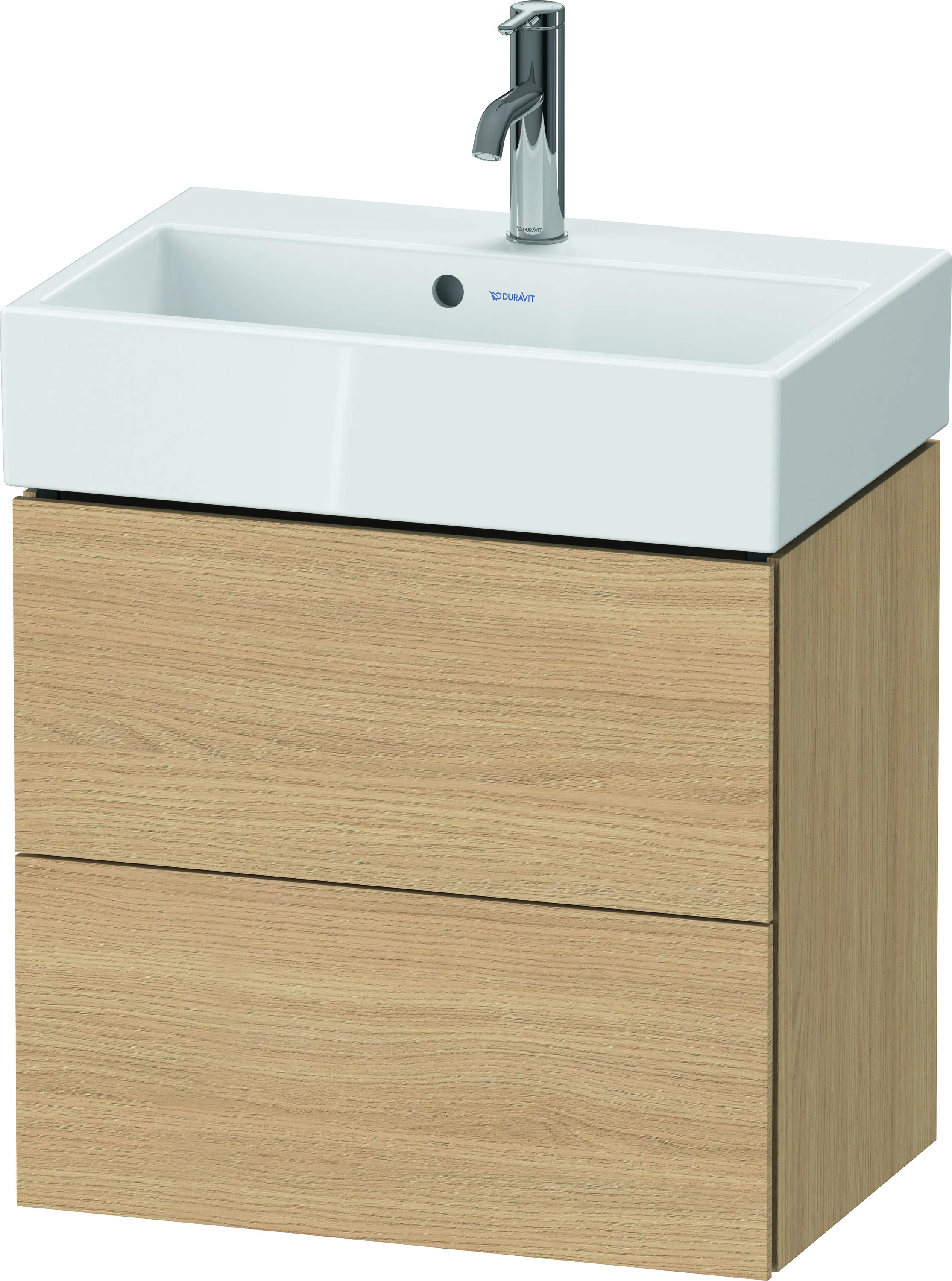 Duravit Waschtischunterschrank wandhängend „L-Cube“ 58,4 × 54,4 × 39,1 cm Eiche Natur