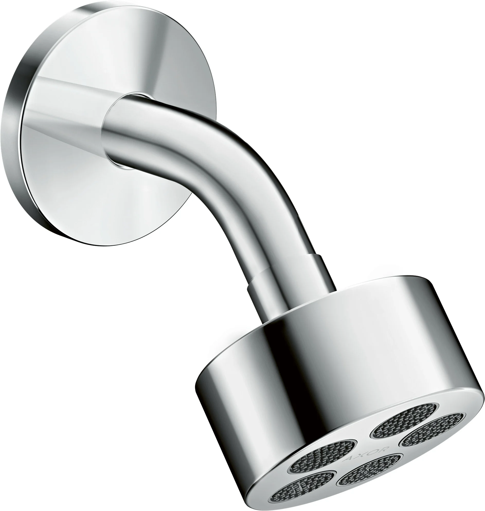 Hansgrohe AXOR One Kopfbrause 75 1jet EcoSmart mit Brausearm, Chrom, 73 mm, PowderRain, 8,7 l/min, verstellbarer Winkel, abnehmbar zur Reinigung