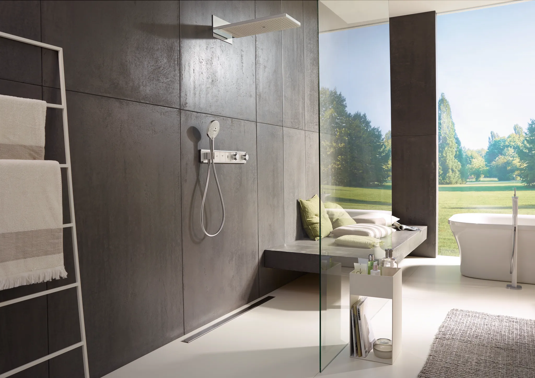 Kopfbrause Rainmaker Select 580 3jet EcoSmart Wandmontage weiss/chrom