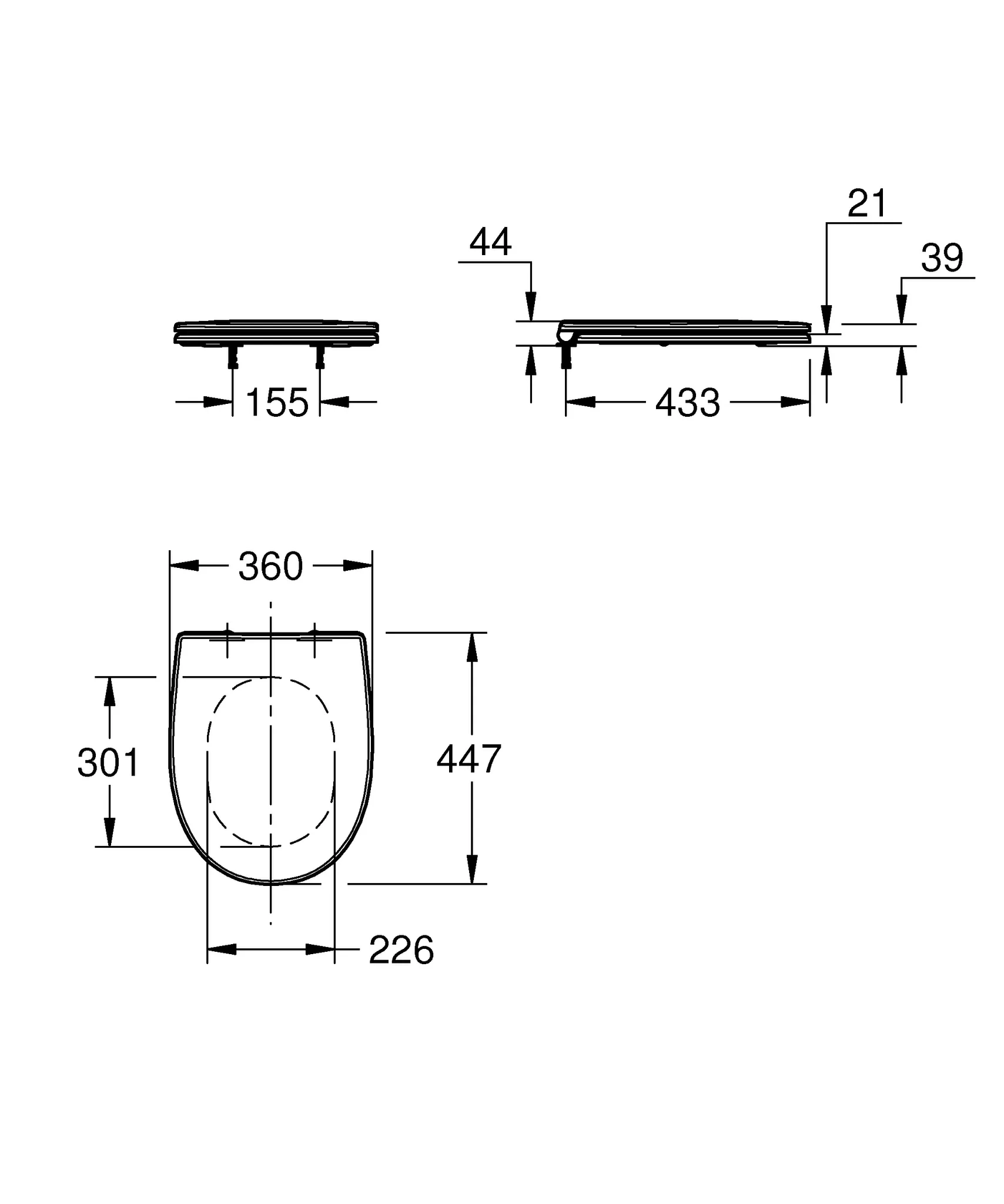 Grohe WC-Sitz Bau Keramik 112947, alpinweiß Grohe WC-Sitz Bau Keramik 112947, alpinweiß