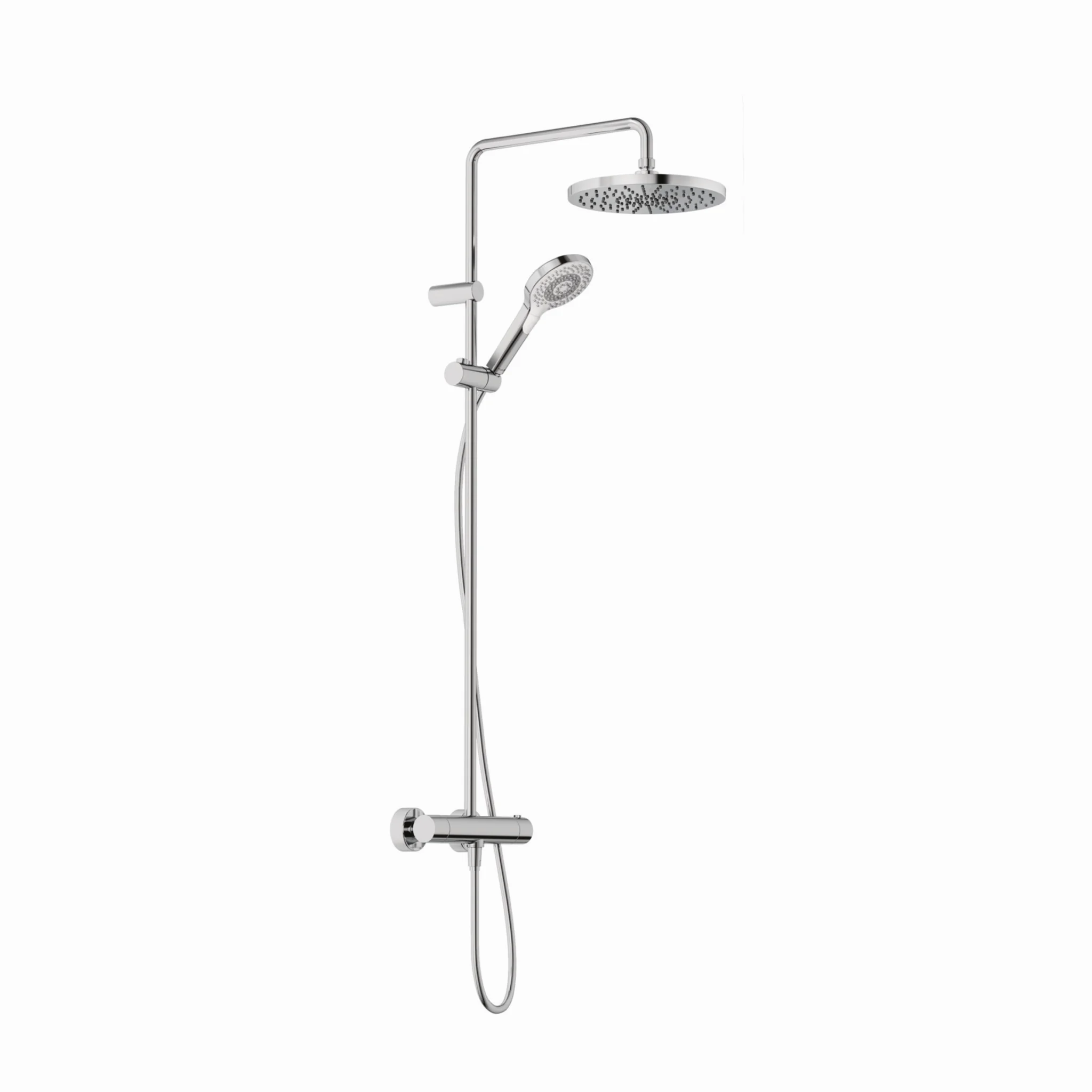 Kludi-DIVE Thermostat Dual Shower System chrom, DN 15, Wandmontage, 3 Strahlarten Body/Hair/Skin, Durchflussmenge 15 l/min., Brauseschlauch 1600 mm