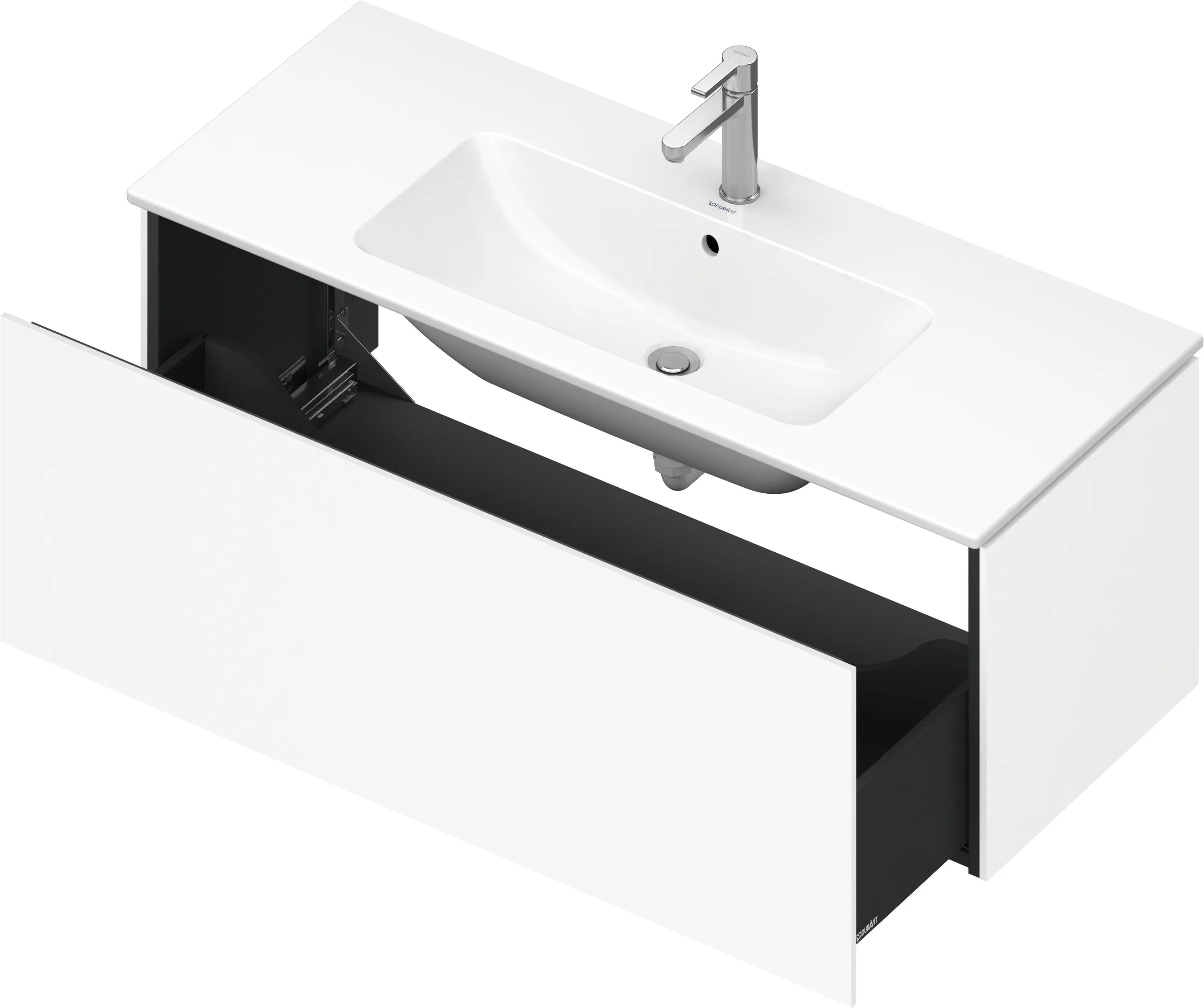 Duravit Waschtischunterschrank wandhängend „L-Cube“ 122 × 40 × 48,1 cm Weiß Matt
