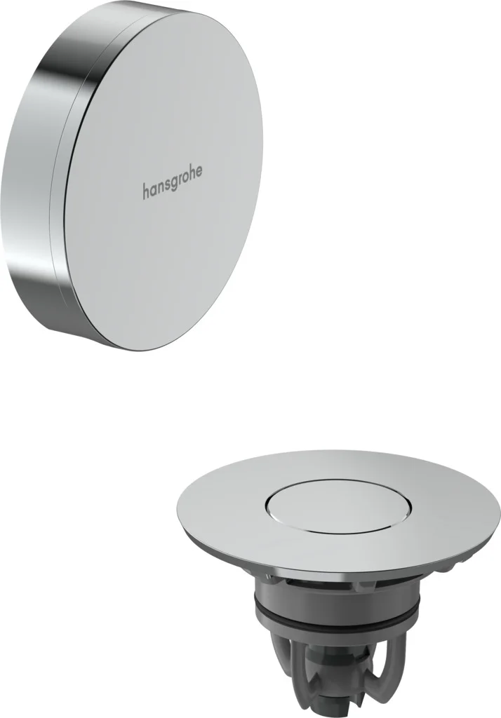 Flexaplus Fertigset chrom Ablauf- und Überlaufgarnitur, Oberfläche Deckel: Chrom, Oberfläche Rahmen: Chrom