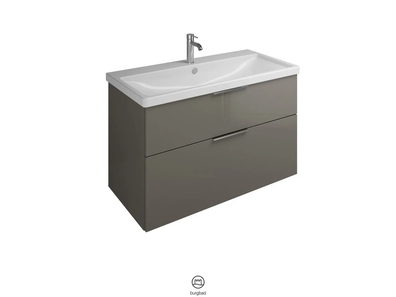 burgbad Badmöbelset Keramik-Waschtisch inkl. Waschtischunterschrank „Eqio“ 103 × 64,5 × 49 cm Griffleiste, Chrom, in Eiche Dekor Cashmere burgbad Badmöbelset Keramik-Waschtisch inkl. Waschtischunterschrank „Eqio“ 103 × 64,5 × 49 cm Griffleiste, Chrom, in Eiche Dekor Cashmere