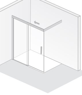 HSK teilgerahmte Duschabtrennung Walk-In Schiebetür 2-teilig „Atelier Plan“ Glas Klar hell, Profile Schwarz-matt HSK teilgerahmte Duschabtrennung Walk-In Schiebetür 2-teilig „Atelier Plan“ Glas Klar hell, Profile Schwarz-matt