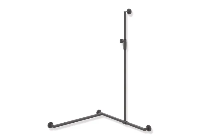 HEWI Duschhandlauf System 900, Edelstahl, pulverbeschichtet, links, 1250 mm, HEWI Farbe ER
